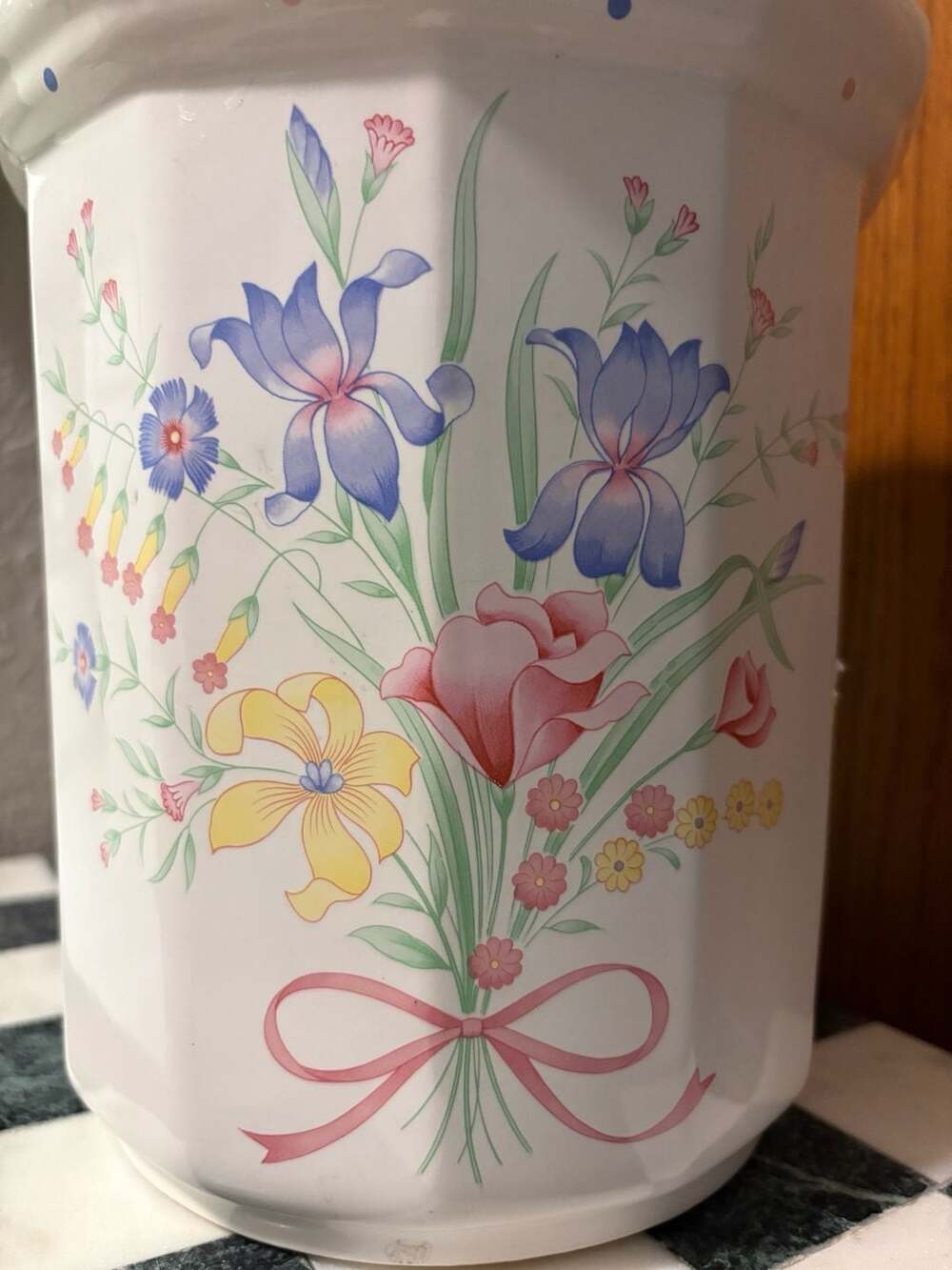 Sarma Studios Victorian Flowers Lidded Canister Floral Porcelain